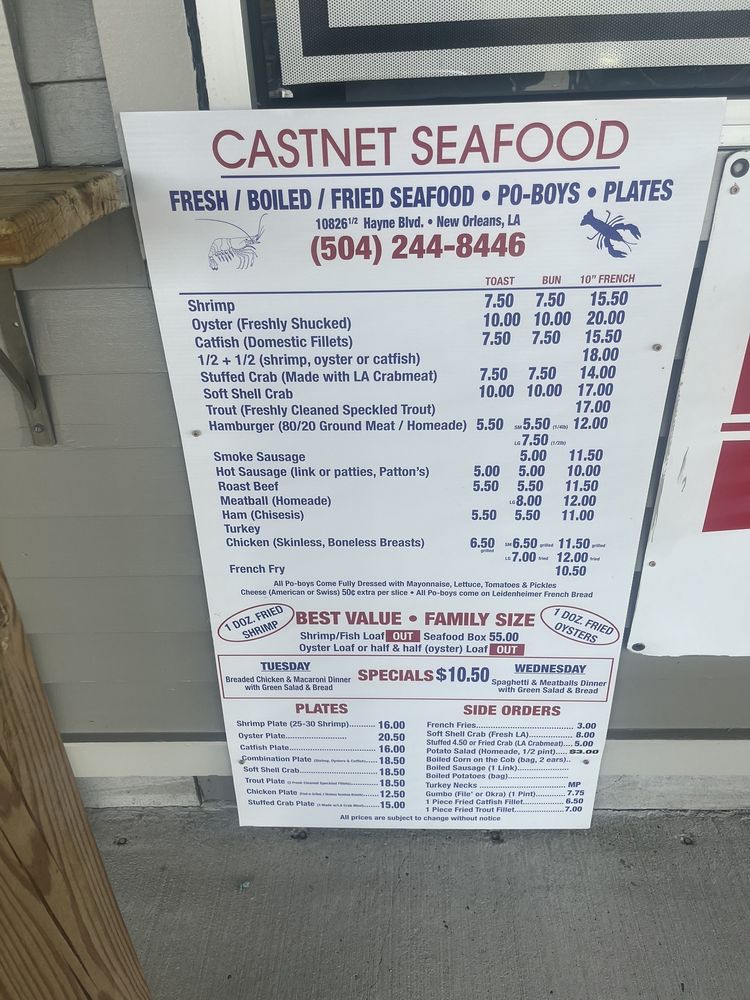 Castnet Seafood Menu： Authentic Flavors in New Orleans