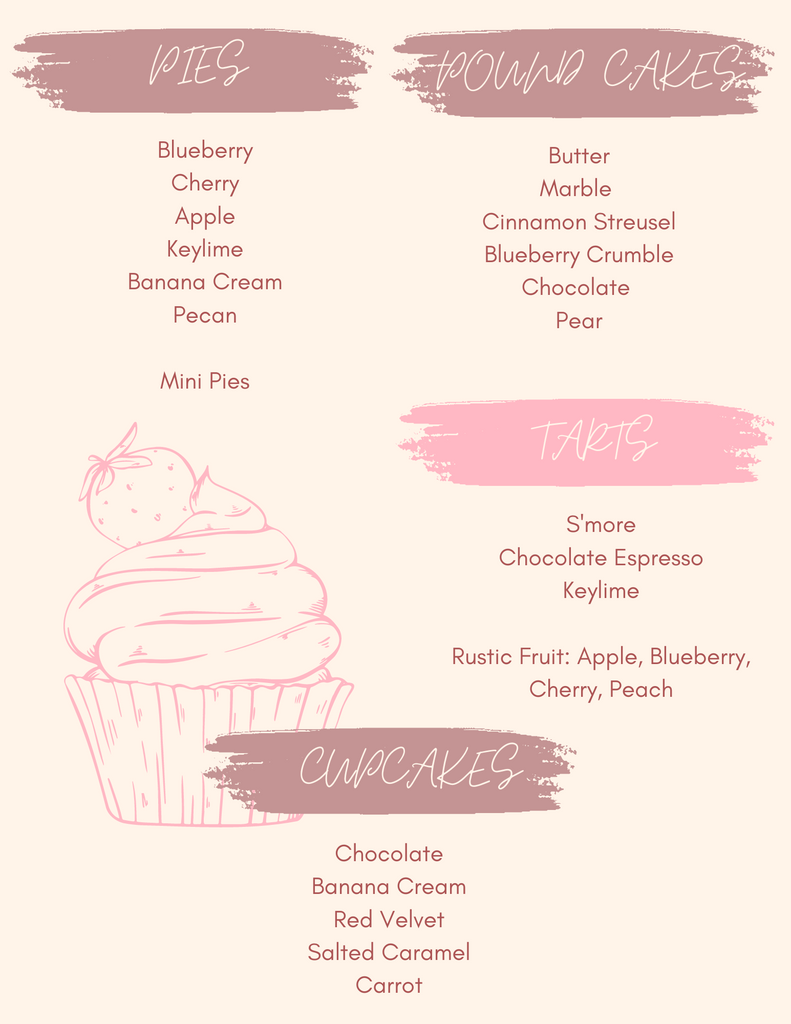 jr dessert bakery menu