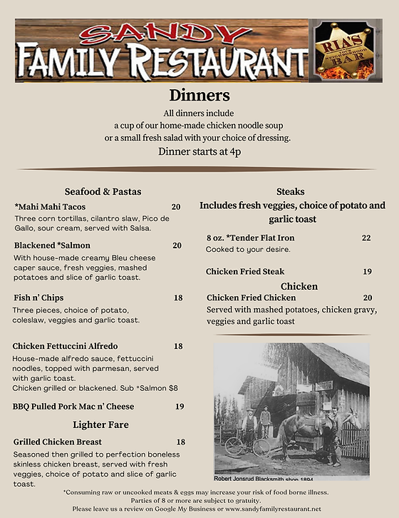 Sandy Family Restaurant Menu: Explore Delicious Options in Sandy, OR