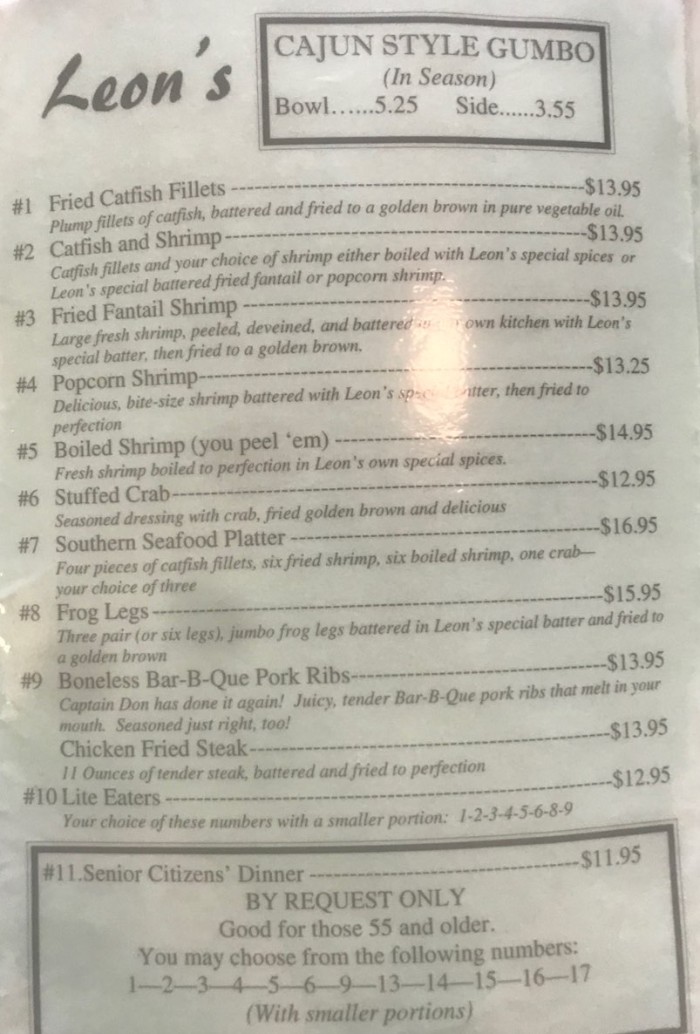 Leons Catfish Pine Bluff Menu: Discover Delicious Seafood Options