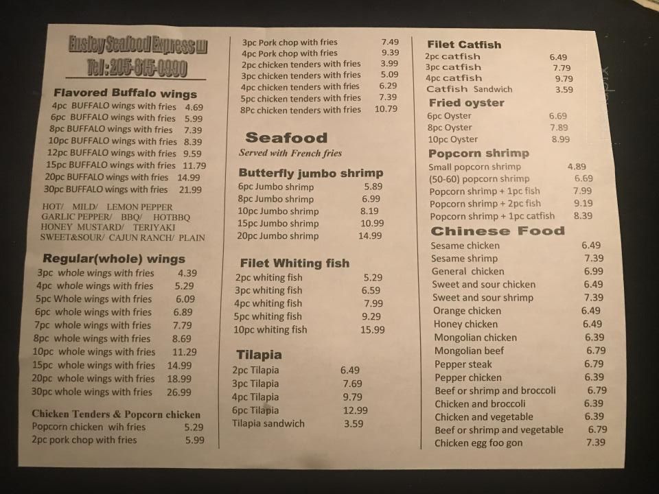 Ensleys Seafood Express III Birmingham Menu: Prices, Dishes & More